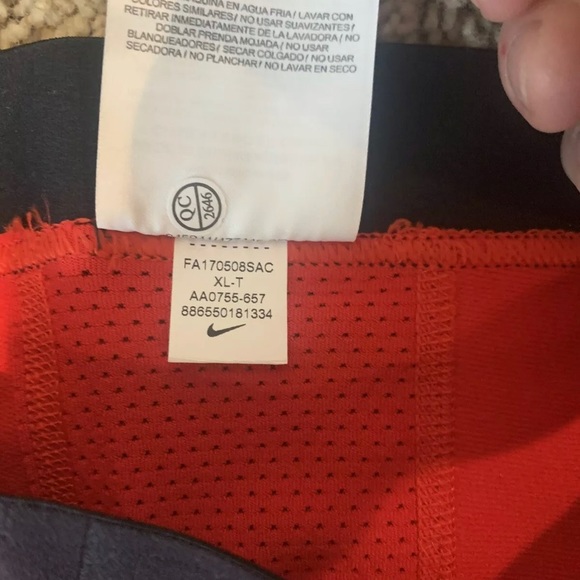 Nike NBA Pro Hyperstrong Padded Tights Pants 3/4 Red Player Issued XL-T Rockets - Picture 6 of 6